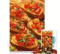 Jigsaws 1000 Pieces for Teenagers Bruschetta with Tomatoes And Basil Neat Joint Decor Mind Exercise Toy Rest Time Game Christmas Fun Gift (50x75cm)