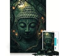 Jigsaws 1000 Pieces for Teenagers Buddha in The Forest Neat Joint Decor Mind Exercise Toy Rest Time Game Christmas Fun Gift (38x52cm)