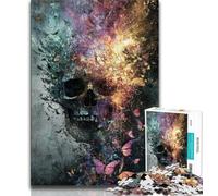 Jigsaws 1000 Pieces for Teenagers Butterfly Skull 1000 Pieces for Teenagers,is Ideal As Gifts for The Whole Family Suitable for And 14 (size 38x26cm)