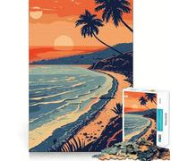 Jigsaws 1000 Pieces for Teenagers California Beach Art Neat Joint Decor Mind Exercise Toy Rest Time Game Christmas Fun Gift (50x75cm)
