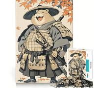 Jigsaws 1000 Pieces for Teenagers Capybara Samurai with Autumn Leaves Neat Joint Decor Mind Exercise Toy Rest Time Game Christmas Fun Gift (38x52cm)