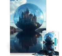 Jigsaws 1000 Pieces for Teenagers Castle in A Bubble Neat Joint Decor Mind Exercise Toy Rest Time Game Christmas Fun Gift (38x52cm)