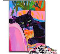 Jigsaws 1000 Pieces for Teenagers Cat Lying on The Sofa Educational Family Game Wall Decoration Unique Birthday And Xmas Gifts (size 26x38cm)
