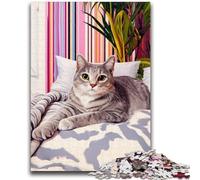Jigsaws 1000 Pieces for Teenagers Cat on The Sofa Educational Game Challenge Toy Wall Decoration Unique Birthday And Xmas Gifts 26x38cm