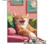 Jigsaws 1000 Pieces for Teenagers Cat on The Sofa, for Age 14+ Suitable for Couples Fun at Home Activities, Birthday Present,Travel Gifts (Size 26x38cm)