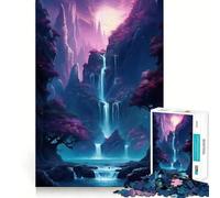 Jigsaws 1000 Pieces for Teenagers Cherry Blossom Waterfall Premium Cut Fun Focus Fun Game Easy Time Play Xmas Art Display (50x75cm)