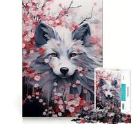 Jigsaws 1000 Pieces for Teenagers Cherry Blossom Wolf Animal Premium Cut Fun Focus Fun Game Easy Time Play Xmas Art Display (38x26cm)