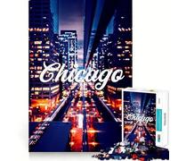 Jigsaws 1000 Pieces for Teenagers Chicago Illinois USA Premium Cut Fun Focus Fun Game Easy Time Play Xmas Art Display (38x52cm)