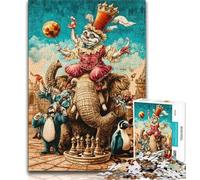 Jigsaws 1000 Pieces for Teenagers Circus Animals,Challenging Game And Family Play Educational Game for Birthday,Chrismas 38x26cm