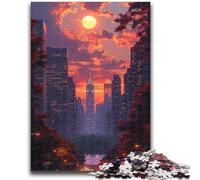 Jigsaws 1000 Pieces for Teenagers City at Sunset Puzzles for Adults,for Educational Game Challenge Toy Deal As Gifts for The Whole Family (26x38cm)