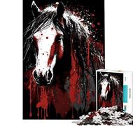 Jigsaws 1000 Pieces for Teenagers Clydesdale Horse Challenging To Complete Learning Educational Family Game for And from 14 Years And over (50x75cm)
