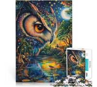 Jigsaws 1000 Pieces for teenagers Color painting owl Familienspiel zum Stressabbau, schwierige Herausforderung für Heimdekoration52x38cm