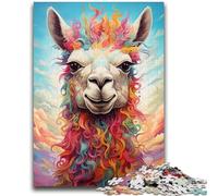 Jigsaws 1000 Pieces for Teenagers Colorful Alpacas 1000 Pieces for Teenagers,Interesting Stress Reduction Parent-child Interaction (26x38cm)