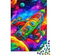 Jigsaws 1000 Pieces for Teenagers Colorful Space Rocket Art Print Jigsaw Puzzle Toy Wall Decor Difficult Challenge Birthday Present, Gifts, 70x50cm/1000pcs