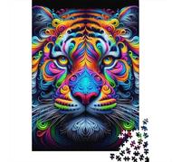 Jigsaws 1000 Pieces for Teenagers Colorful Tiger Art Print Puzzles for Adults Toy Wall Decor Pattern Assembly Great Gift for Gaming 70x50cm/1000pcs