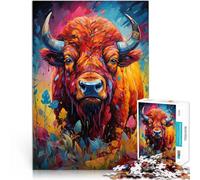 Jigsaws 1000 Pieces for teenagers Colorful Wildlife Buffalo Stressabbau-Spielzeug Verbessern Sie das Gedächtnis75x50cm