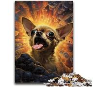 Jigsaws 1000 Pieces for Teenagers Colourful Art Chihuahua 1000 Pieces for Teenagers,Interesting Stress Reduction Parent-child Interaction (26x38cm)