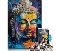 Jigsaws 1000 Pieces for Teenagers Colourful Buddha Graffiti 1000 Piece Jigsaw,Challenging Difficult Deal As Gifts for The Whole Family (size 75x50cm)