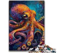 Jigsaws 1000 Pieces for Teenagers Colourful Octopus Challenging To Complete But Fun And Humorous Unique Birthday And Gifts 26x38cm
