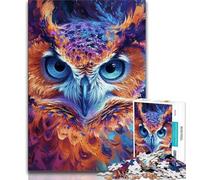Jigsaws 1000 Pieces for Teenagers Colourful Owls 1000 Piece Jigsaw,Challenging Difficult Deal As Gifts for The Whole Family (size 38x26cm)