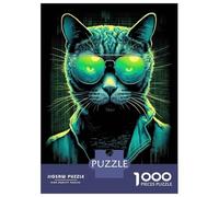 Jigsaws 1000 Pieces for Teenagers Cool Cat in Cyberspace 01 Jigsaw Toy Wall Decor Staycation Kill Time Gifts for Friends And Family 38x26cm/1000pcs