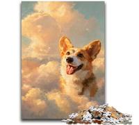 Jigsaws 1000 Pieces for Teenagers Corgi in The Cloud Learning Educational Toys Fun at Home Activities, Birthday Present,Travel Gifts 50x75cm