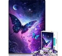 Jigsaws 1000 Pieces for Teenagers Cosmic Galaxy Butterfly Adult Jigsaw,Fun Games Every Piece Is Unique - Challenging Family Fun Game (size 38x26cm)