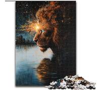 Jigsaws 1000 Pieces for Teenagers Cosmic Lion, Family Game Stress Reliever Difficult Challenge Enhance Love between Couples (Size50x75cm)