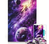 Jigsaws 1000 Pieces for Teenagers Cosmic Nebula with Planets, Educational Games, Parent-child Interaction, for Is Ideal As A Gift 38x52cm