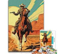 Jigsaws 1000 Pieces for Teenagers Cowboy in The Desert Analysis And Logic Brain Teaser Game for And 14 Years And over 38x52cm