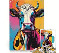 Jigsaws 1000 Pieces for Teenagers Cows Art Animal, Educational Games, Parent-child Interaction, for Is Ideal As A Gift 38x26cm