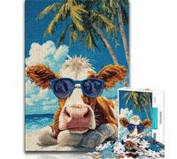 Jigsaws 1000 Pieces for Teenagers Cows at The Seaside Jigsaw,Educational Games Home Decoration Birthday Present, Gifts, Wall Art 75x50cm