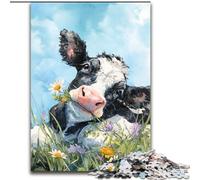 Jigsaws 1000 Pieces for Teenagers Cows on The Grassland Educational Family Game Wall Decoration Unique Birthday And Xmas Gifts (size 50x75cm)