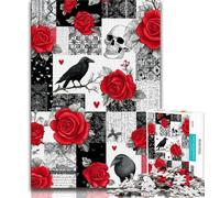 Jigsaws 1000 Pieces for Teenagers Crow Skeleton 1000 Piece Jigsaw,Educational Stress Relief Toy Gifts for Friends And Family (size 38x26cm)