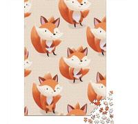 Jigsaws 1000 Pieces for Teenagers Cute Cartoon Fox Pattern Puzzles for Adults Toy Wall Decor Pattern Assembly Great Gift for Gaming 70x50cm/1000pcs