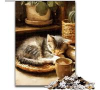 Jigsaws 1000 Pieces for Teenagers Cute Kitten, Family Game Stress Reliever Difficult Challenge Enhance Love between Couples (Size50x75cm)