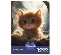 Jigsaws 1000 Pieces for Teenagers Cute Kitten in Basket Jigsaws for Adults Brain Teaser Game A Work of Art Great Gift for Gaming 38x26cm/1000pcs
