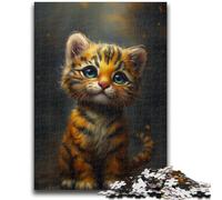 Jigsaws 1000 Pieces for Teenagers Cute Tiger Challenging To Complete But Fun And Humorous Unique Birthday And Gifts 26x38cm