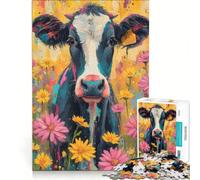 Jigsaws 1000 Pieces for Teenagers Daisy The Cow, Impossible Game, Difficult And Challenge, Unique Birthday And Xmas Gifts 38x52cm