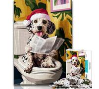 Jigsaws 1000 Pieces for Teenagers Dalmatian on The Toilet,Brain Intelligence Challenge Addictive Toys Birthday Present,Gifts,Wall Art 75x50cm