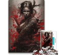 Jigsaws 1000 Pieces for Teenagers Dangerous Samurai Geisha Brainteaser Family Games Wall Art Anti-Stress Toys (size 38x26cm)