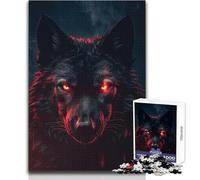 Jigsaws 1000 Pieces for Teenagers Dangerous Wolf Red Eyes Calm Enjoyable Spare Time Fun Tight Seamless Precision Toy Size 38x26cm