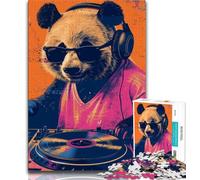 Jigsaws 1000 Pieces for Teenagers DJ Panda Adult Jigsaw,Fun Games Every Piece Is Unique - Challenging Family Fun Game (size 75x50cm)