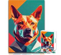 Jigsaws 1000 Pieces for Teenagers Dog Geometric Artwork Calm Enjoyable Spare Time Fun Tight Seamless Precision Toy Size 38x52cm