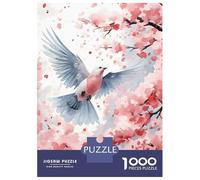 Jigsaws 1000 Pieces for Teenagers Dove Cherry Blossom Jigsaws for Adults Brain Teaser Game A Work of Art Great Gift for Gaming 70x50cm/1000pcs