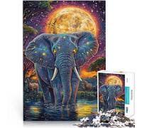 Jigsaws 1000 Pieces for teenagers Elephant, the king of the forest Challenging Game and Family Play 26x38cm Secret Santa Gifts for Age 14+