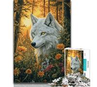 Jigsaws 1000 Pieces for Teenagers Fantasy Animal White Wolf 1000 Piece Jigsaw,Challenging Difficult Deal As Gifts for The Whole Family (size 75x50cm)