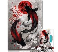 Jigsaws 1000 Pieces for Teenagers Fantasy Koi Adult Jigsaw,Fun Games Every Piece Is Unique - Challenging Family Fun Game (size 38x26cm)