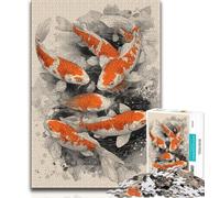Jigsaws 1000 Pieces for Teenagers Fantasy Koi Adult Jigsaw,Fun Games Every Piece Is Unique - Challenging Family Fun Game (size 75x50cm)