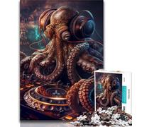 Jigsaws 1000 Pieces for Teenagers Fantasy Octopus,Challenging To Complete But Fun And Humorous Unique Birthday And Gifts 75x50cm